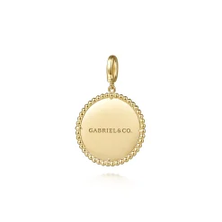 Discount Gabriel & Co. 14K Yellow Gold Bujukan Round Starburst Medallion Pendant With Detachable Bail