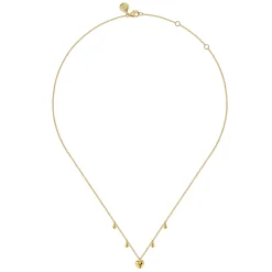 Online Gabriel & Co. 14K Yellow Gold Bujukan Station Necklace with Heart Drop