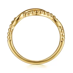 Best Gabriel & Co. 14K Yellow Gold Bujukan Twisted Stackable Ring