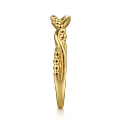Best Gabriel & Co. 14K Yellow Gold Bujukan Twisted Stackable Ring