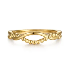 Best Gabriel & Co. 14K Yellow Gold Bujukan Twisted Stackable Ring