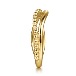 Hot Gabriel & Co. 14K Yellow Gold Bujukan Wave Stackable Ring