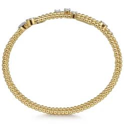 Gabriel & Co. 14K Yellow Gold Bujukan Wrap Diamond Bangle