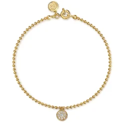 Gabriel & Co. 14K Yellow Gold Bujukan WS Pave Charm Bracelet