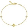 Best Gabriel & Co. 14K Yellow Gold Chain Bracelet with White Sapphire Clover Stations