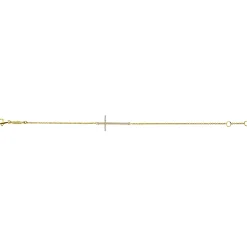 Gabriel & Co. 14K Yellow Gold Chain Bracelet with Diamond Cross