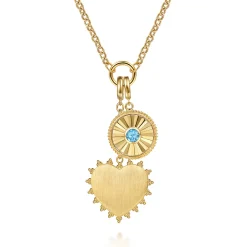 Clearance Gabriel & Co. 14K Yellow Gold Chain Necklace with Single Circle Station