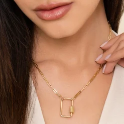 Online Gabriel & Co. 14K Yellow Gold Chain Necklace with Rectangle Drop