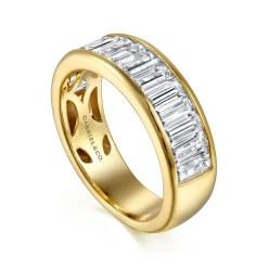 Outlet Gabriel & Co. 14K Yellow Gold Channel Baguette Diamond Anniversary Band - 1.59 ct