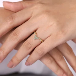 Online Gabriel & Co. 14K Yellow Gold Chevron Diamond Ring