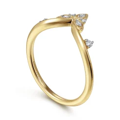 Online Gabriel & Co. 14K Yellow Gold Chevron Diamond Ring