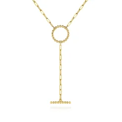 Online Gabriel & Co. 14K Yellow Gold Circle Y Chain Necklace