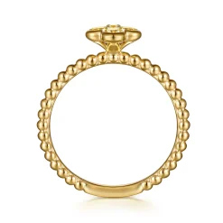 Online Gabriel & Co. 14K Yellow Gold Citrine Cluster Clover and Bujukan Bead Stackable Ring