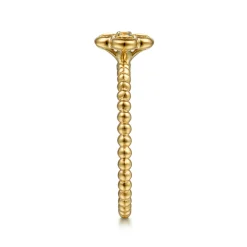 Online Gabriel & Co. 14K Yellow Gold Citrine Cluster Clover and Bujukan Bead Stackable Ring