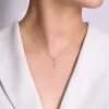 Sale Gabriel & Co. 14k Yellow Gold Classic Diamond Cross Necklace