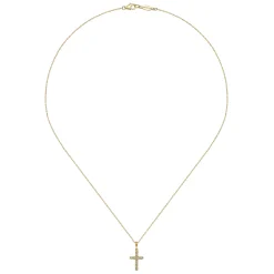 Sale Gabriel & Co. 14k Yellow Gold Classic Diamond Cross Necklace