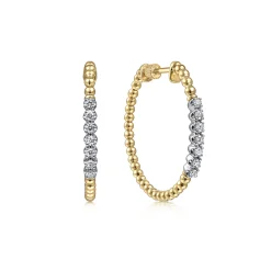 Best Gabriel & Co. 14K Yellow Gold Classic Hoop Earrings 0.3ct 30mm-Bujukan