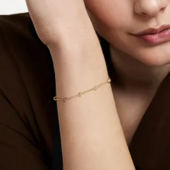 New Gabriel & Co. 14K Yellow Gold Clover Station Bracelet-Bujukan