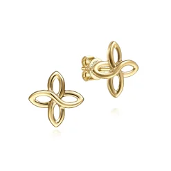 Clearance Gabriel & Co. 14K Yellow Gold Clover Stud Earrings