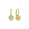 Hot Gabriel & Co. 14K Yellow Gold Cluster Diamond Lever Back Earrings