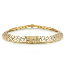 Outlet Gabriel & Co. 18K Yellow Gold Contemporary Diamond Station Choker Necklace
