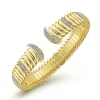 Best Gabriel & Co. 14K Yellow Gold Crescent Moon Open Cuff Bracelet with Diamond Pave Stations