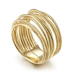 Gabriel & Co. 14K Yellow Gold Criss Crossing Twisted Rope Ring