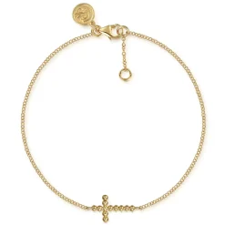 Clearance Gabriel & Co. 14K Yellow Gold Cross Bracelet-Bujukan