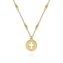 Outlet Gabriel & Co. 14K Yellow Gold Cross Cutout Pendant Necklace