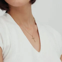 Outlet Gabriel & Co. 14K Yellow Gold Cross Necklace 24mm-Bujukan