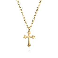 Clearance Gabriel & Co. 14K Yellow Gold Cross Necklace 12mm-Bujukan