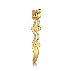 Gabriel & Co. 14K Yellow Gold Crown Bujukan Stackable Ring