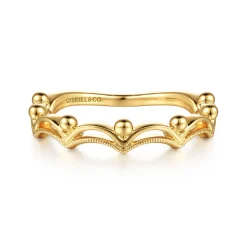 Gabriel & Co. 14K Yellow Gold Crown Bujukan Stackable Ring