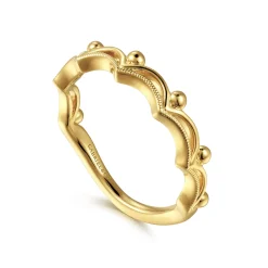 Gabriel & Co. 14K Yellow Gold Crown Bujukan Stackable Ring