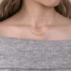 Sale Gabriel & Co. 14K Yellow Gold Curved Bar Necklace