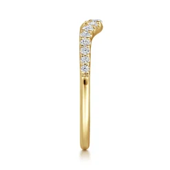Sale Gabriel & Co. 14K Yellow Gold Curved Diamond Anniversary Band - 0.25 ct
