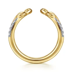 Gabriel & Co. 14K Yellow Gold Curved Floral Open Diamond Ring - 0.15 ct