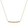 Discount Gabriel & Co. 14K Yellow Gold Curved Rectangular Station Bar Necklace with Diamonds