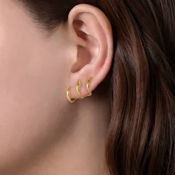 Sale Gabriel & Co. 14K Yellow Gold Curving Three Row Stud Earrings