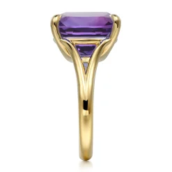 Best Gabriel & Co. 14K Yellow Gold Cushion Cut Amethyst Ladies Ring