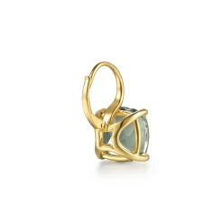 Best Gabriel & Co. 14K Yellow Gold Cushion Cut Green Amethyst Earrings