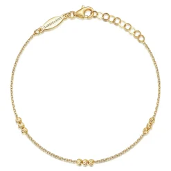 Hot Gabriel & Co. 14K Yellow Gold Delicate Chain Bracelet with Bujukan Bead Stations