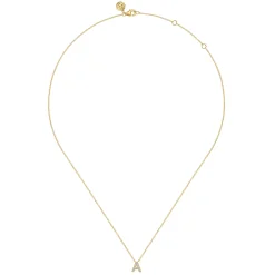 Sale Gabriel & Co. 14K Yellow Gold Diamond A Initial Pendant Necklace