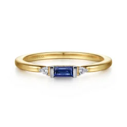 Online Gabriel & Co. 14K Yellow Gold Diamond and Blue Sapphire Stackable Ring