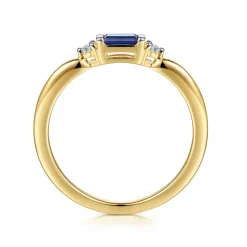 Online Gabriel & Co. 14K Yellow Gold Diamond and Blue Sapphire Stackable Ring