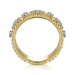 Discount Gabriel & Co. 14K Yellow Gold Diamond and Bujukan Bead Easy Stackable Ring