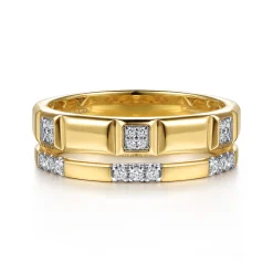 Online Gabriel & Co. 14K Yellow Gold Diamond and Half Cube Easy Stackable Ring