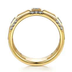 Online Gabriel & Co. 14K Yellow Gold Diamond and Half Cube Easy Stackable Ring