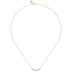 Discount Gabriel & Co. 14K Yellow Gold Diamond and Heart Bar Necklace