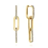 Discount Gabriel & Co. 14K Yellow Gold Diamond And Hollow Link Chain Earrings